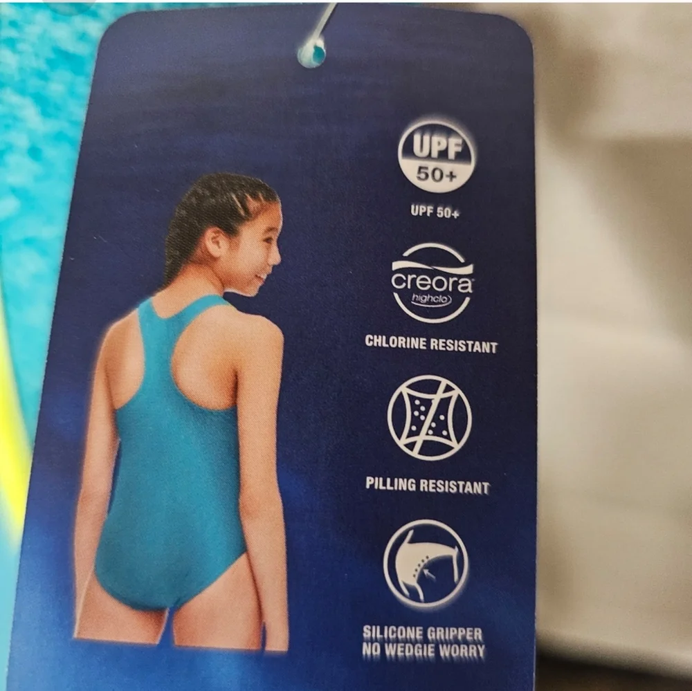 Speedo Girls Racerback Sport Splice One Piece Swimsuit nwt